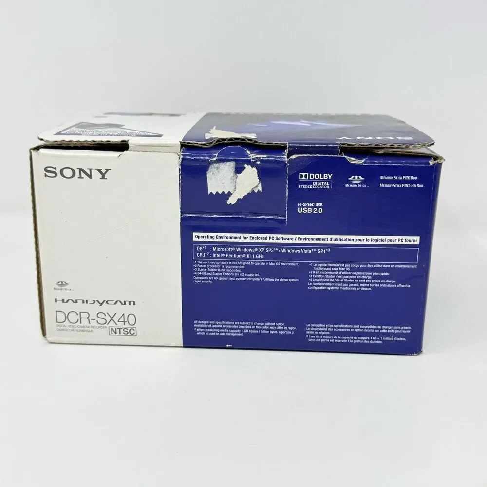 Sony DCR-SX40 Handycam 4GB Digital Camcorder Red Tested Box Battery Charger
